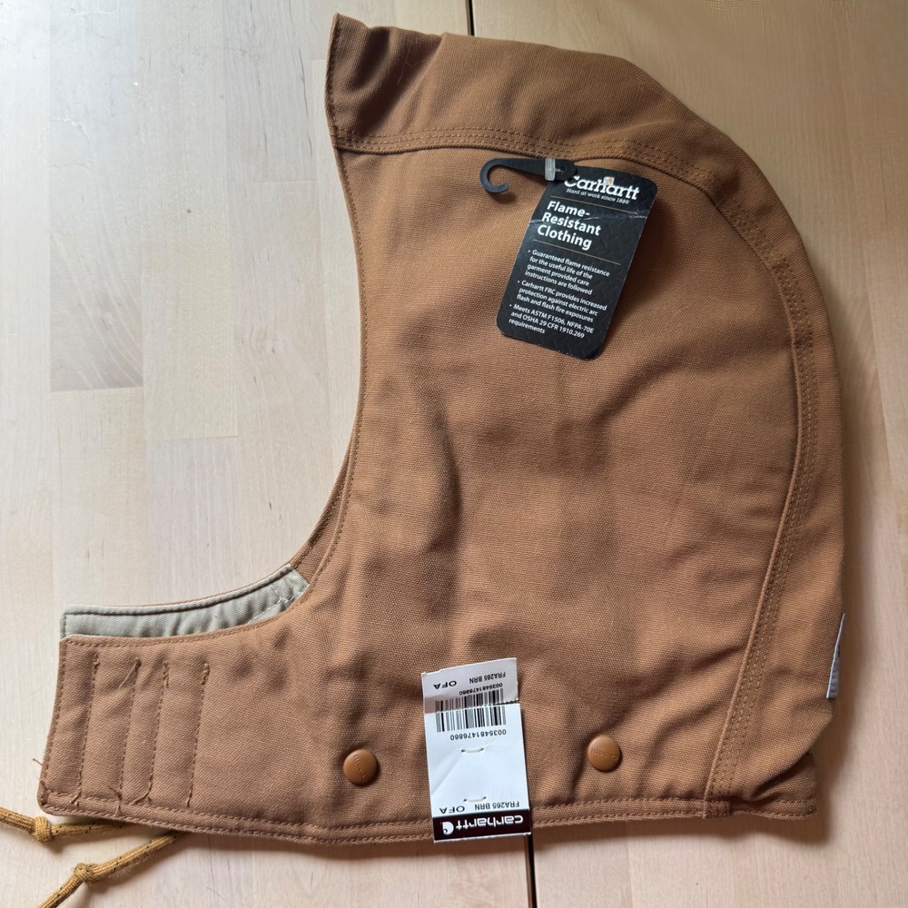 Carhartt Flame Resistant Duck Hood OS Brown FRA265 BRN Quilted FR Safety Hood